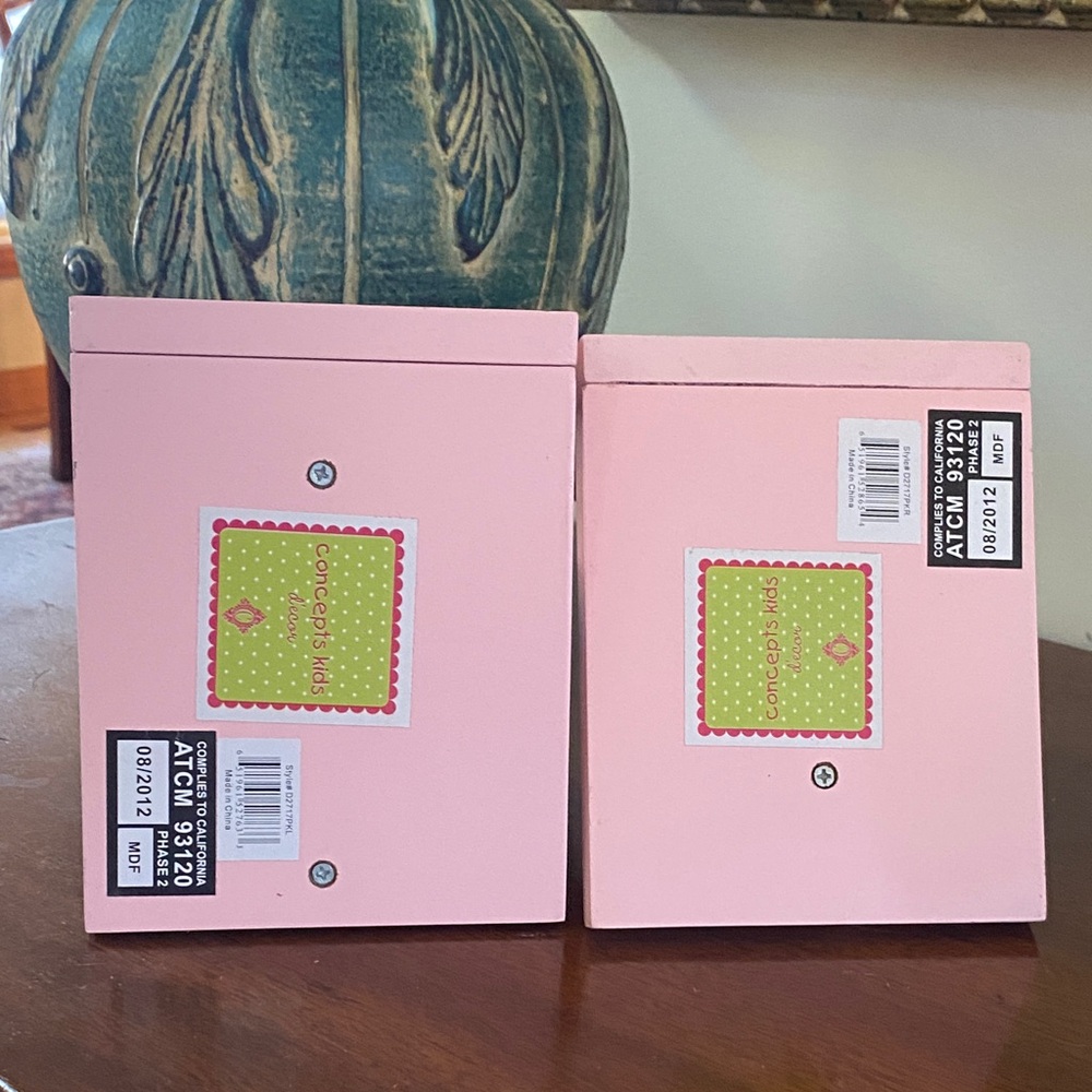 Wood Owl Bookends Pink Green Kids Nursery Decor Baby Shower Gift - Picture 9 of 10